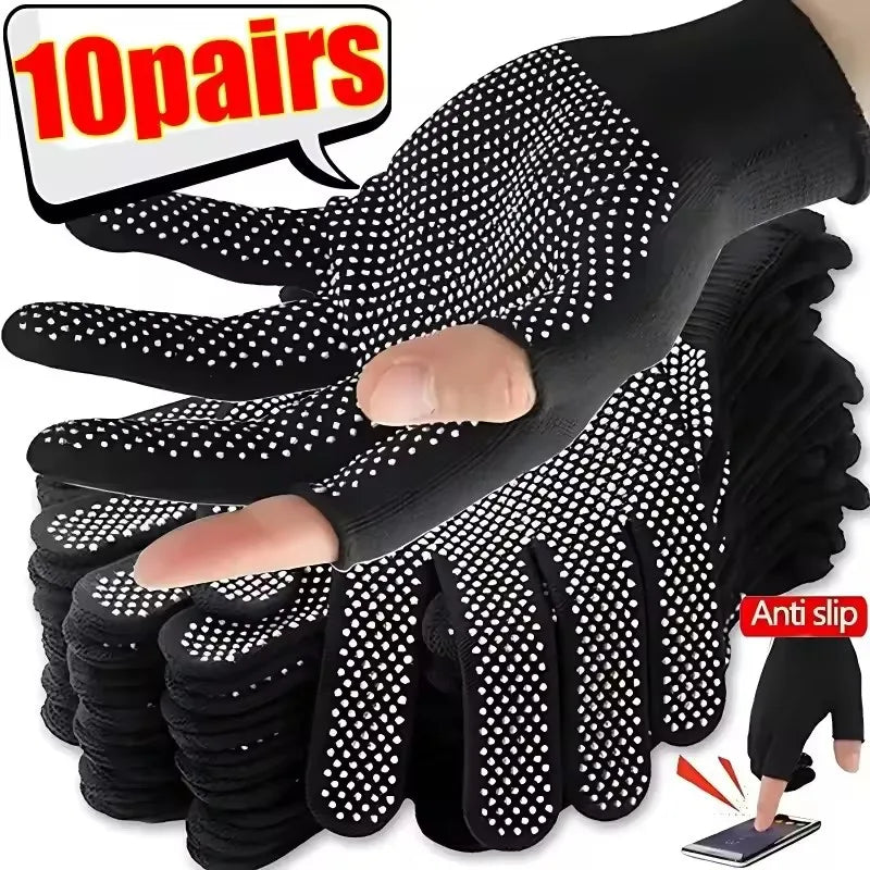 Touchscreen Nylon Gloves for Men Women Non-slip Breathable Half Finger Gloves for Summer Outdoor Riding Sport Fitness Sunscreen Quick Pick Grocers