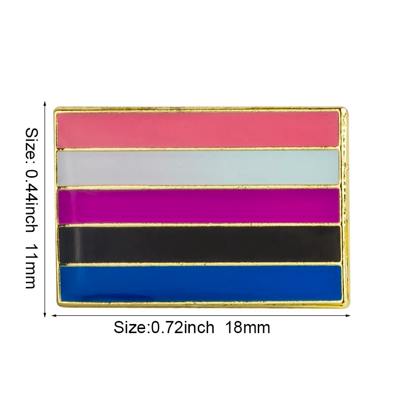 Pride Badge Bisexual Pansexual Brooch Lesbian Pride Pin Flag LGBTQ Gay Flag Lapel Pin Quick Pick Grocers
