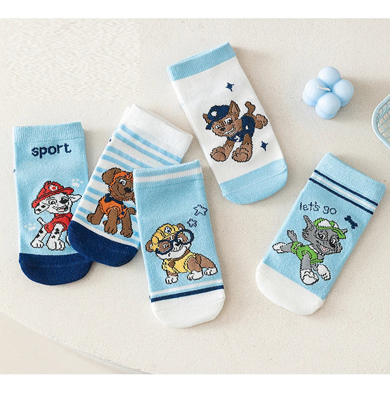 5 Pairs Paw Patrol Kids Socks Cotton Boys Cute Cartoon Socks for Children Baby Casual Socks Spring and Summer Boys Socks Quick Pick Grocers