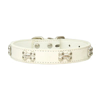 Bone Leather Durable Pet Dog Collars Puppy Pug Collars for Small Large Dog Chihuahua Cat Accessories Pet Collar for Small Dogs Quick Pick Grocers