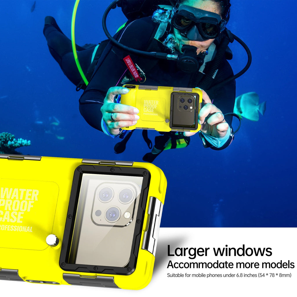 Multi-functional, durable, waterproof, 15m/50ft, universal 6.9 inch waterproof phone case, IP68, professional diving photography Quick Pick Grocers