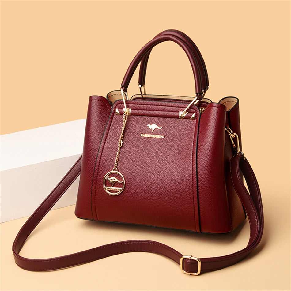 2024 Luxury Women Designer 3 Layers Shoulder Crossbody Sac Ladies Large Capacity Leather Handbags Shopper Brand Messenger Totes Quick Pick Grocers