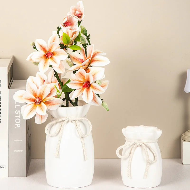 1Pc Bow Design Plastic Flower Vase Modern Art Nordic Decorative Vase  Used for Wedding, Living Room, Office, Bedroom Decoration Quick Pick Grocers