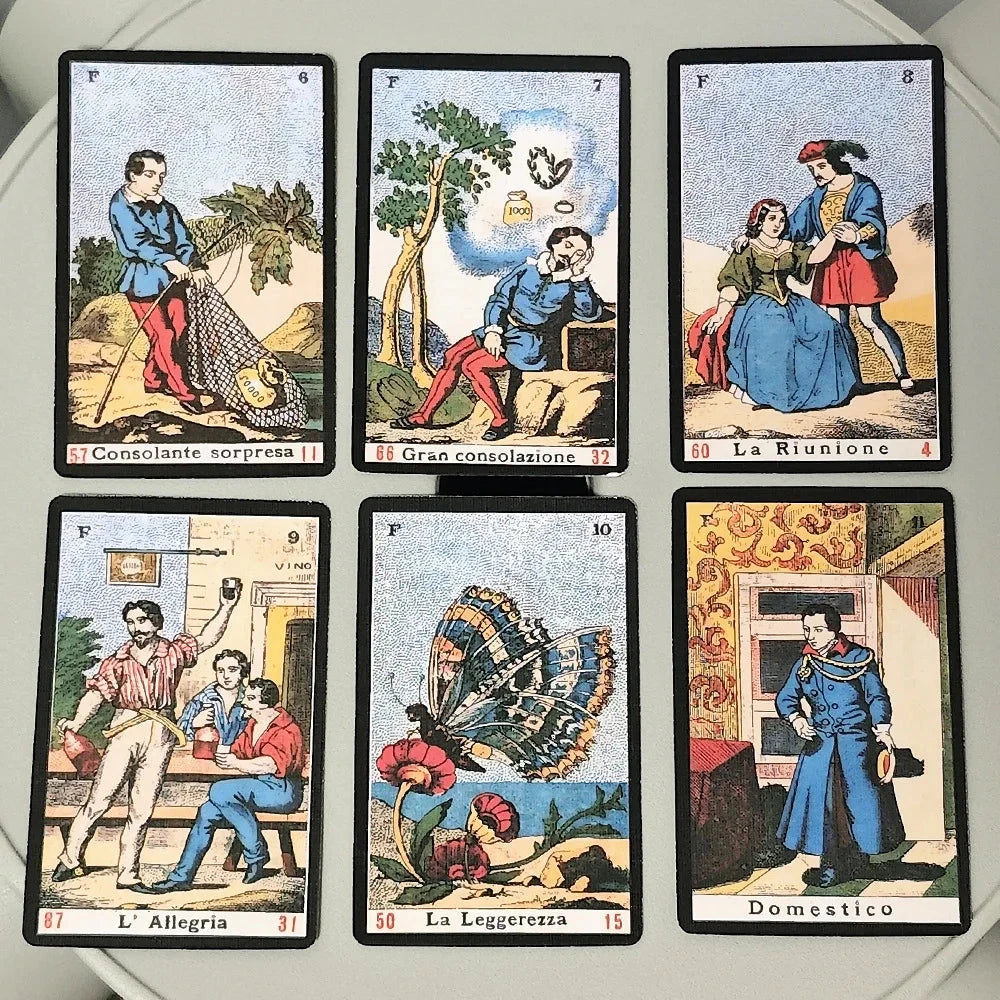 52 Pcs Oracle Sibyl Cards 9*6cm Every Day Oracle Deck Sibilla Italian Deck For Party Game, Birthday Gift Econic Blanks
