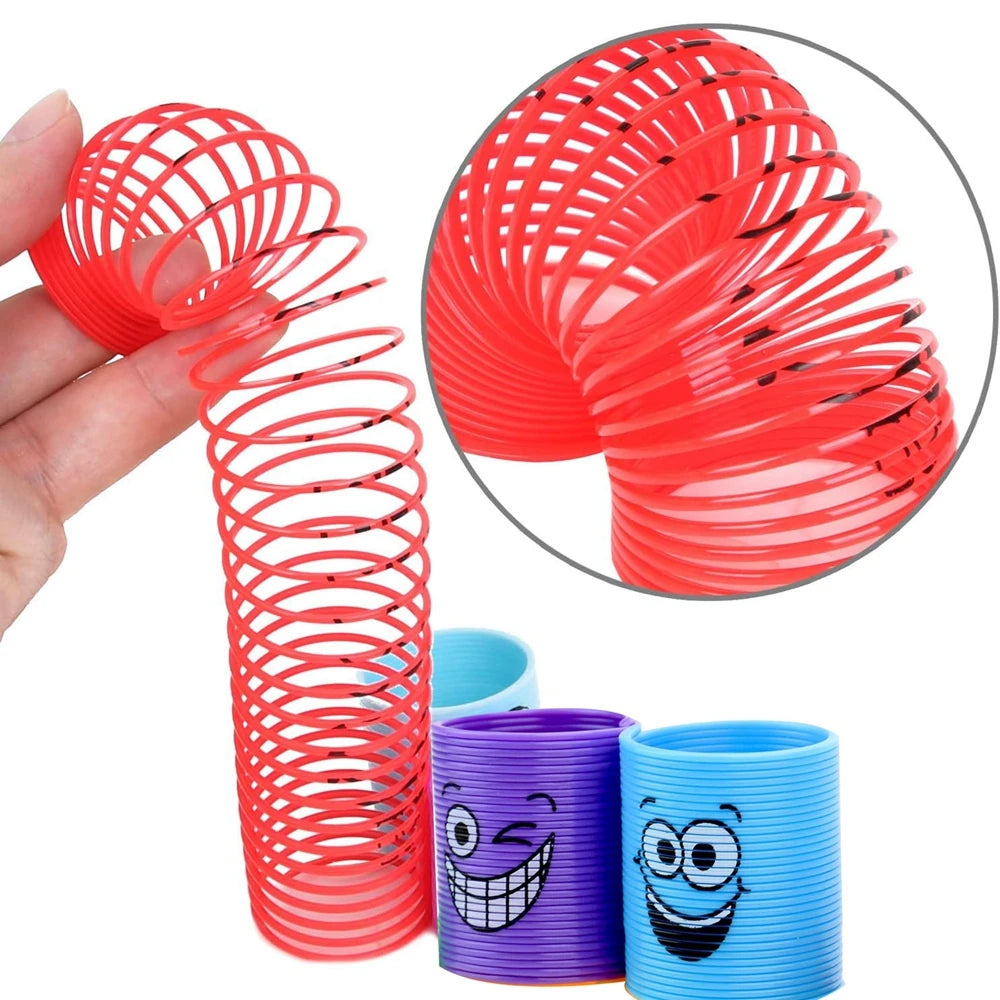 12PCS for Kids Girls Boys Smiling Face Spring Rainbow Magic Fidget Stress Coil Springs Bulk Mini Toys Party Favors Toys Quick Pick Grocers