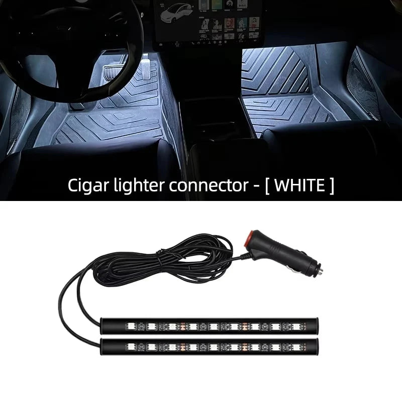 2-in-1 LED Car Neon Interior Light – USB & Cigarette Lighter Footwell Ambient Light, Car Backlight Atmosphere Lamp Accessories Econic Blanks