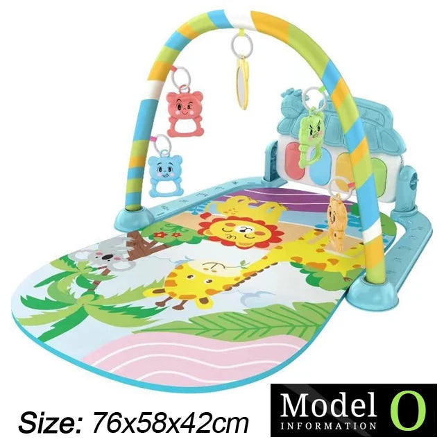 Baby Fitness Stand Music Play Gym Activity Toys Newborn Piano Crawling Blanket Pedal Game Pad Early Education 0-36 Months Gifts Purest Peak