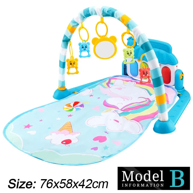 Baby Fitness Stand Music Play Gym Activity Toys Newborn Piano Crawling Blanket Pedal Game Pad Early Education 0-36 Months Gifts Purest Peak