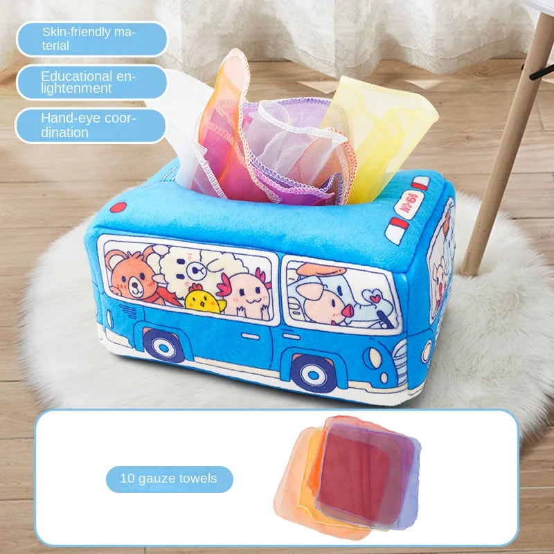 Baby Montessori Toy,Magic Tissue Box,Educational Learning Activity Sensory Toy For Kids Finger Exercising  Busy Board Baby Game Purest Peak