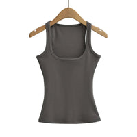 Women's Sculpted Square Neck Tank Top Summer Slim Fit Workout Athletic Crop Tops for Women Quick Pick Grocers