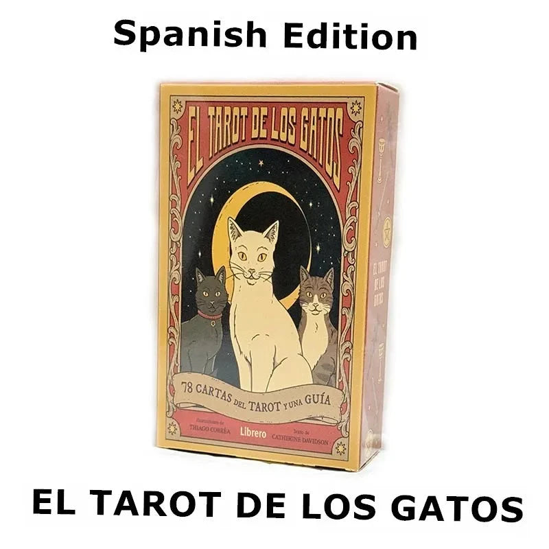 El Tarot De Los Gatos Cards 78 cartas del tarot Spanish Edition Cats Rule Earth Divination Deck Borad Playing Games Econic Blanks