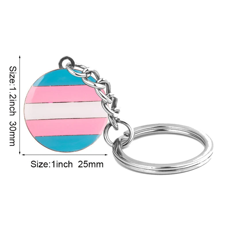 Progress Transgender Rainbow Pansexual pride Genderqueer pride Asexual Metal Key Ring Key Chain For Women Jewelry Quick Pick Grocers