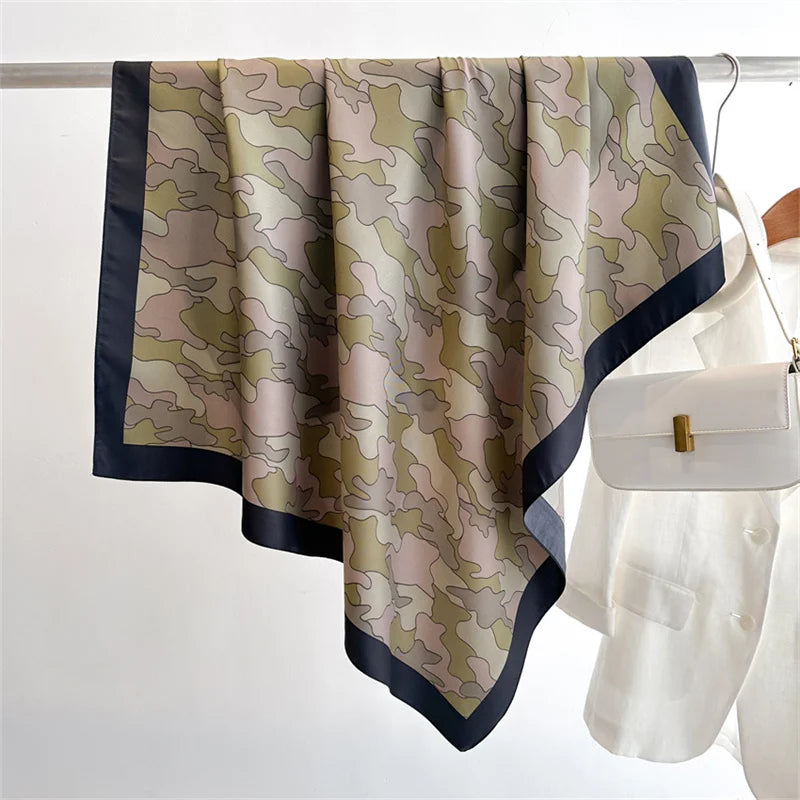 90*90Cm Square Scarf Twill Silk Feeling Women Head Shawls and Wraps Luxury Hair Tree Print Neck Scarves Hijab Bandana Pashmina Quick Pick Grocers