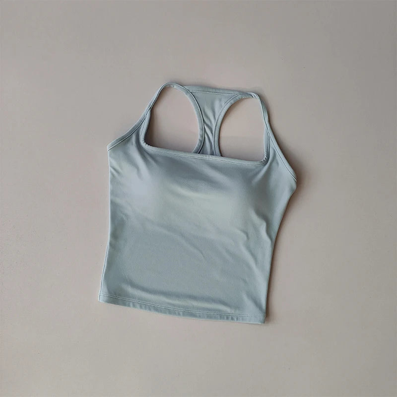 Sports and Fitness Vest with Chest Pad Summer Shockproof Beauty Back Nude Feeling Suit Pilates Training Yoga Top Yoga Clothing Quick Pick Grocers