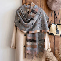 New Brand National Style Cashmere Scarf Winter Women Pashmina Shawls Warm Blanket Wraps Female Foulard Bandana Thick Scarves Quick Pick Grocers