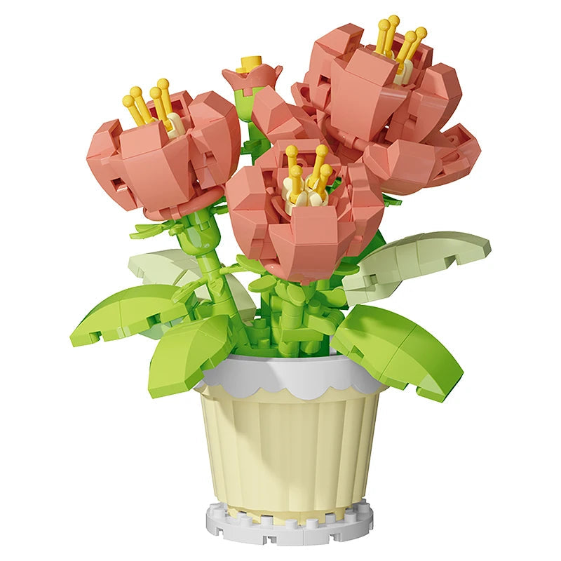 Building block flower potted plant assembly toy decoration micro particle plant potted plant children's toy gift Econic Blanks