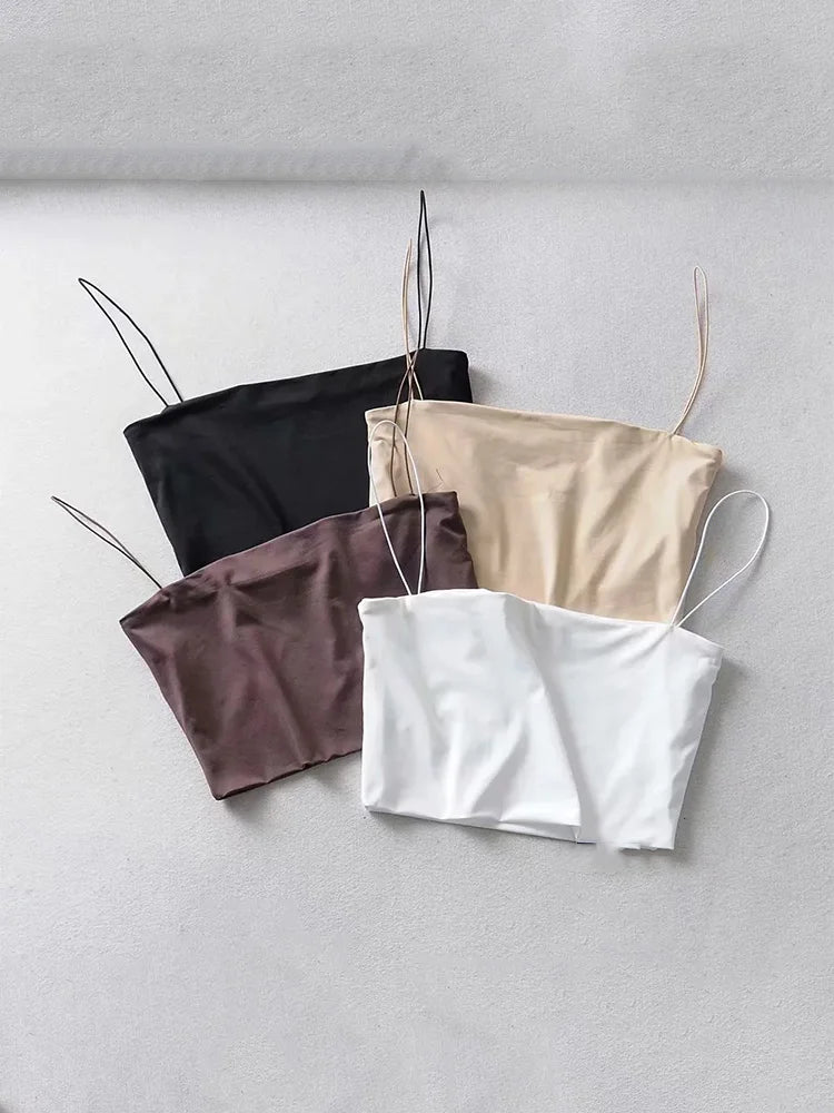 2022 Summer Women's Crop Top Sexy Elastic Cotton Camis sleeveless Short Tank Top Bar Quick Pick Grocers