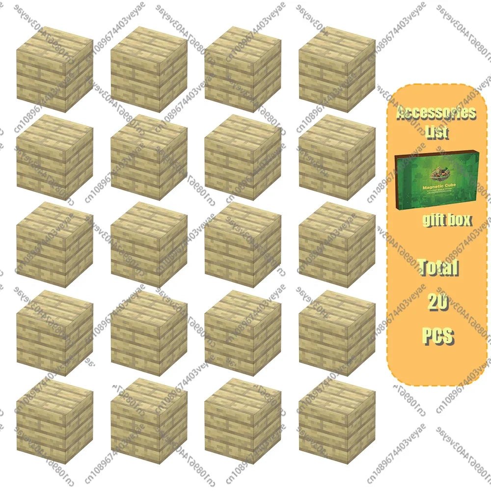 Magnetic Building Blocks Mine World Magnet Cube Set for Boy Girl Kid Age 3+ DIY Model Children Stem STEM Sensory Toy Gift Econic Blanks