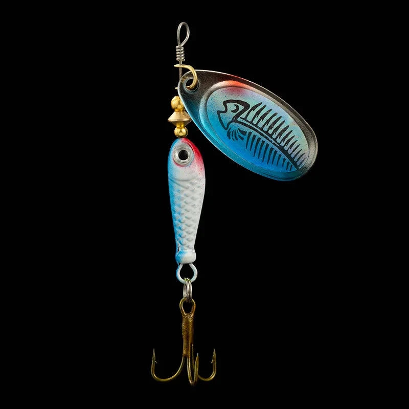 Rotating Metal Spinner Fishing Lures 9.1g 7cm Rotating Sequin Artificial Hard Baits Crap Bass Pike Treble Hook Fishing Tackle Econic Blanks