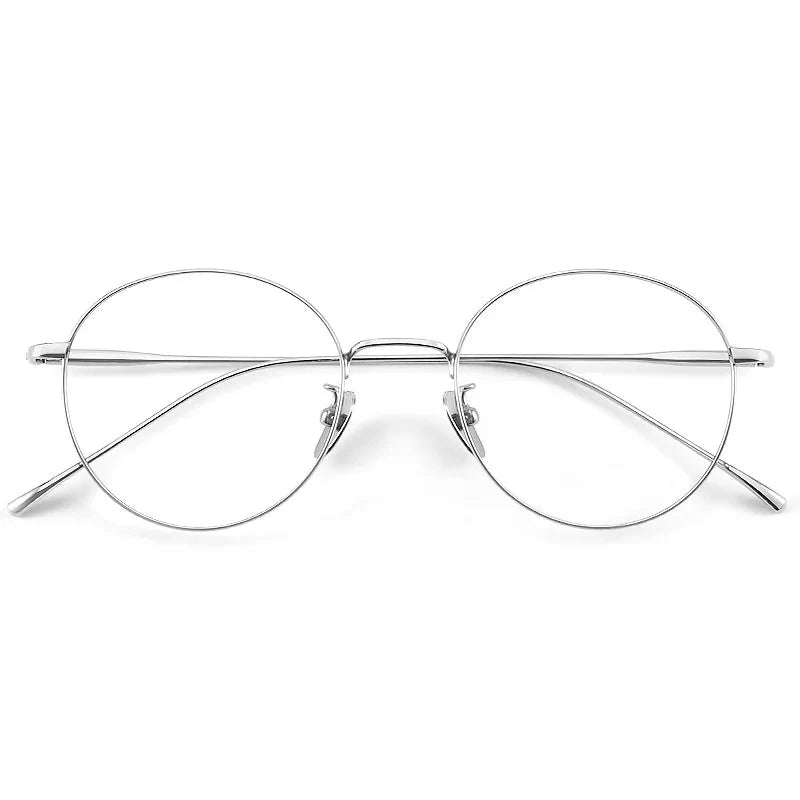 FIRADA Vintage Comfortable Eyeglasses Fashion Round Pure Titanium Eyewear Luxury Prescription Glasses Frame For Men Women ST1644 Econic Blanks