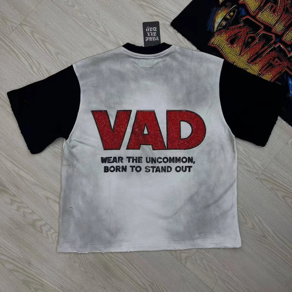 2026 New Fashion Streetwear Shinning Diamond Baggy Tshirts for Men and Women Short Sleeve Rhinestone Cotton Top Tees Oversized Quick Pick Grocers