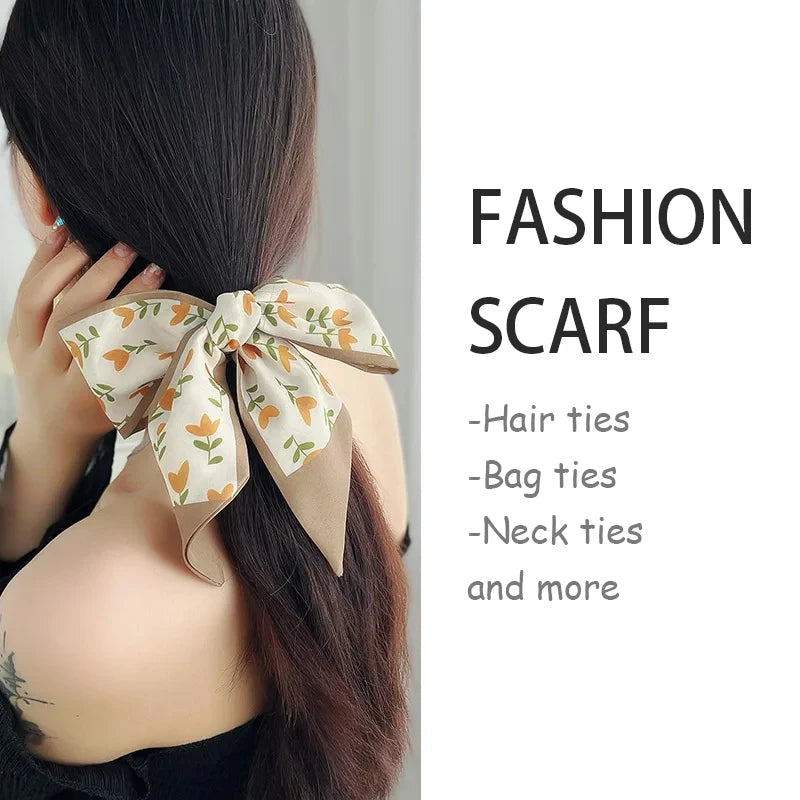 2-6pcs/set Series Silk Satin Scarf Women Cloth Hair Bands Headdress Accessories Lady Scarves Ribbon Neck Ties for Bag Handle Quick Pick Grocers