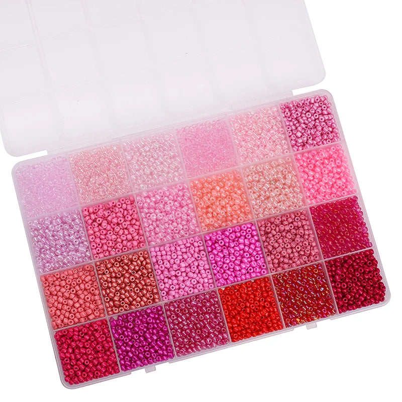 About 5200Pcs24 Grid Rice Bead Box Handmade DIY Jewelry Bracelet Earrings Kandi Jewelry Accessories Materials Econic Blanks