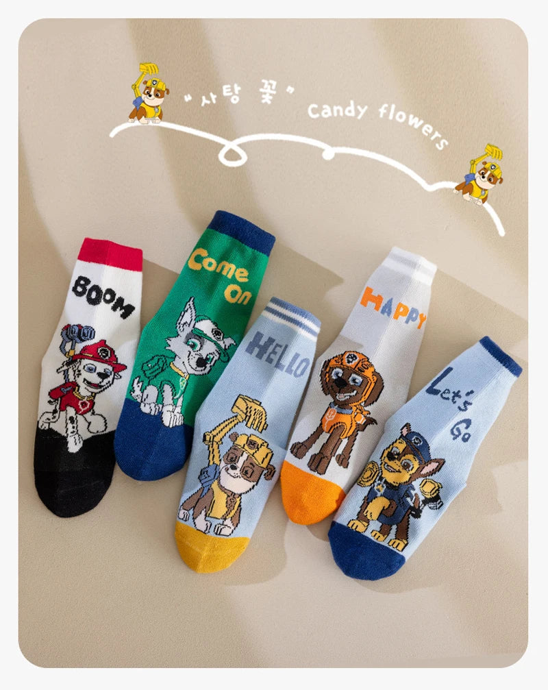 5 Pairs Paw Patrol Kids Socks Cotton Boys Cute Cartoon Socks for Children Baby Casual Socks Spring and Summer Boys Socks Quick Pick Grocers