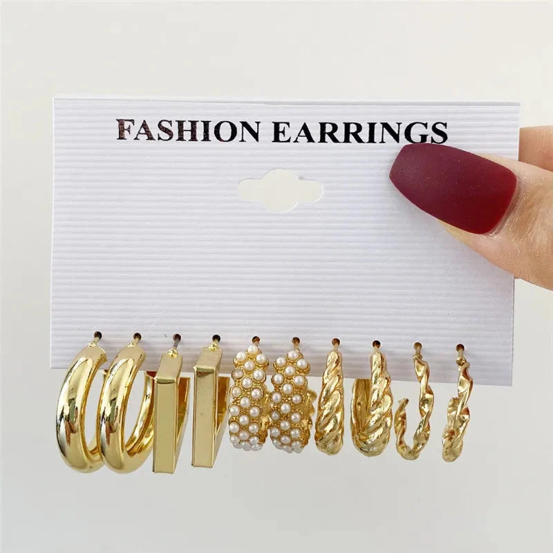 Modyle Gold Color Dangle Earrings Set Butterfly Acrylic Hollow Drop Earrings for Women Heart Hoop Earring Fashion Jewelry Gifts Econic Blanks