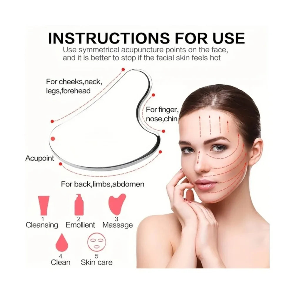 1/3PCS Ice Face Roller Stainless Steel Gua Sha Board Set Facial Massager Face Massage Roller Face Lifting Beauty Skin Care Tools Quick Pick Grocers