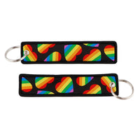 1pcs Rainbow Gay Embroidered Keys Tag Keychains For Motorcycles Cars Backpack Fashion Key Ring Accessories Chaveiro Gifts Quick Pick Grocers