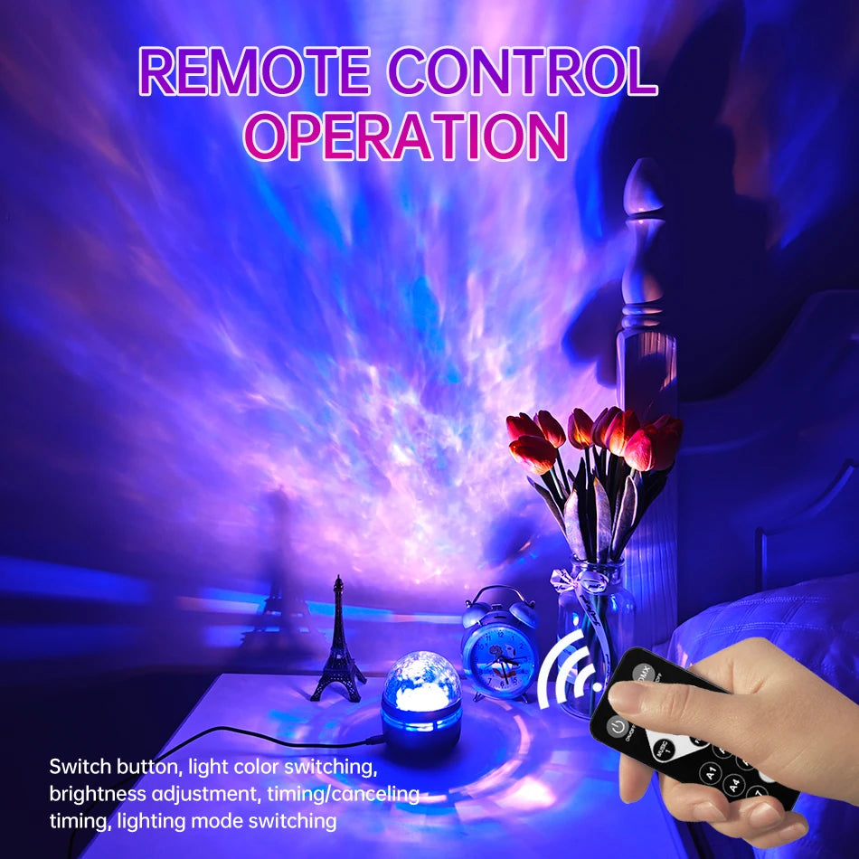 LED NightLights Galaxy Projector Remote Control 5V USB Rechargeable Starry Sky Lamp DMX Sound Active 7 Modes for Kids Room Decor Econic Blanks