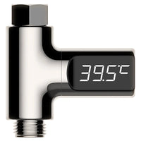 LED Display Household Water Shower Thermometer 5-85℃ Flow Self-powered Water Thermometer Monitoring Baby Care Energy Smart Meter Purest Peak
