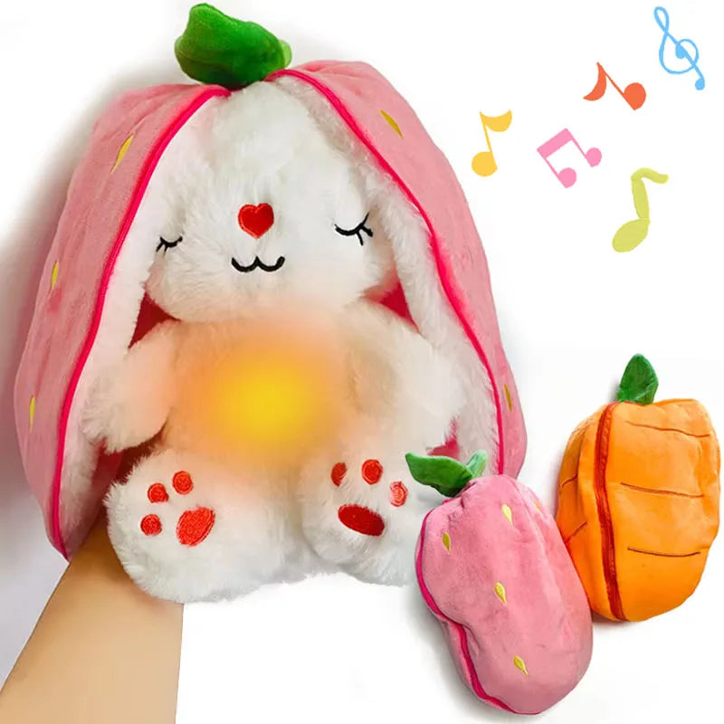 Cute Music Luminous Breathing Doll with Motion Lights Plush Baby Sleeping Toys Bunny Soft Cartoon Plush Doll Early Childhood Econic Blanks
