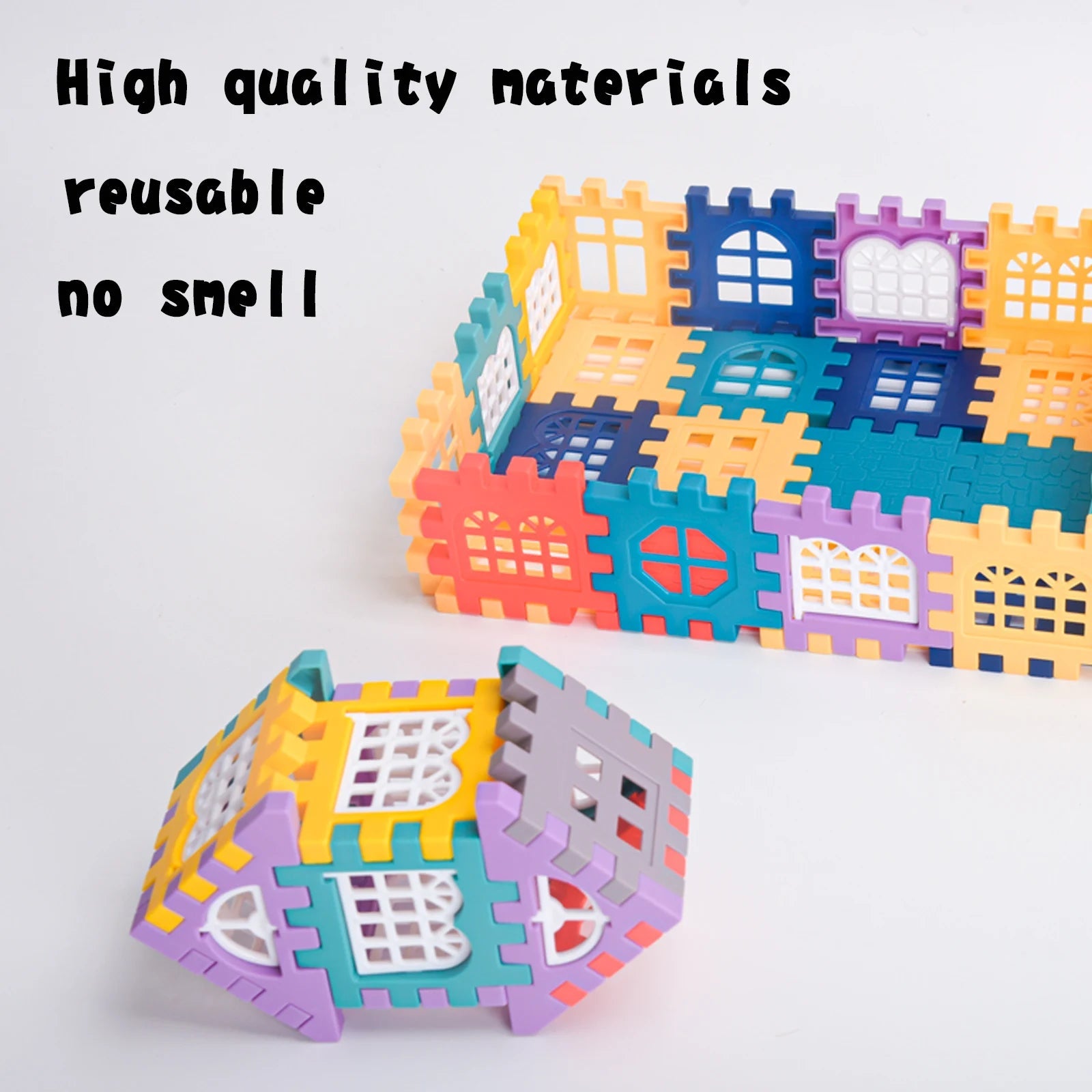 Large scale house building block simulation window design, kindergarten construction, creation of boys and girls large house bui Quick Pick Grocers