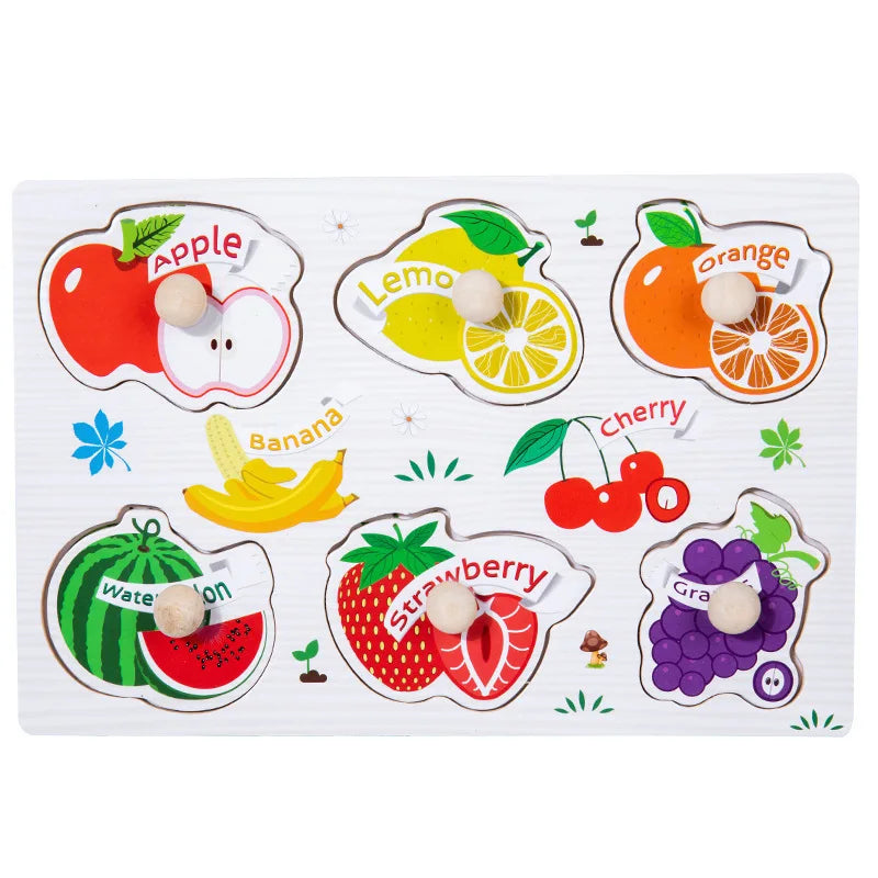 Baby Wooden Puzzles Montessori Toys 1 2 3 Years Toddler Toys Hand Grab Board Alphabet Number Cognition Learning Educational Toys Quick Pick Grocers