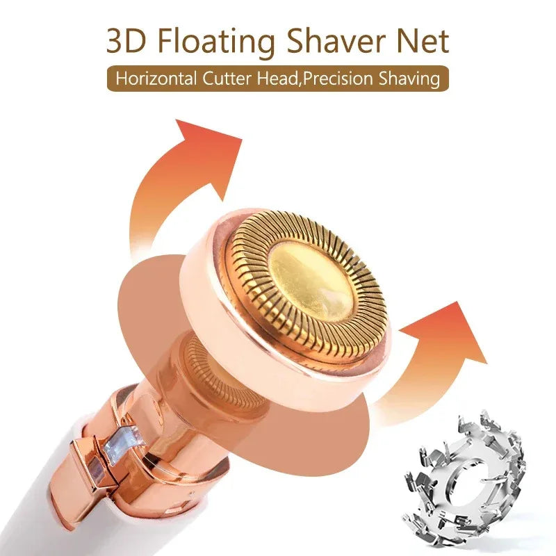 Portable 2 IN 1 Electric Epilator Eyebrow Trimmer Women's Body Facial Lip Epilator Rechargeable Mini Painless Razor Shave Shaver Quick Pick Grocers