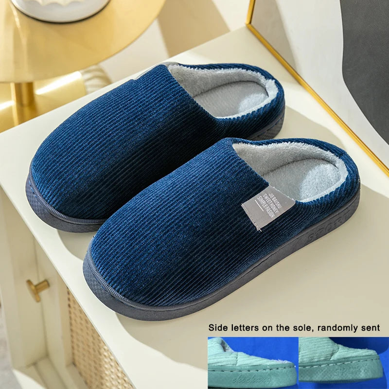 Thick Sole Home Indoor Outside Men And Women Couples Winter Household Warm Fluffy Slippers High Heels Plush Cotton Shoes Ladies Purest Peak