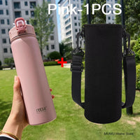 TYESO 600/750ML Thermos Bottle With Straw Stainless Steel Car Thermal Cup Sports Water Bottles Keeps Cold and Heat Thermal Mug Quick Pick Grocers