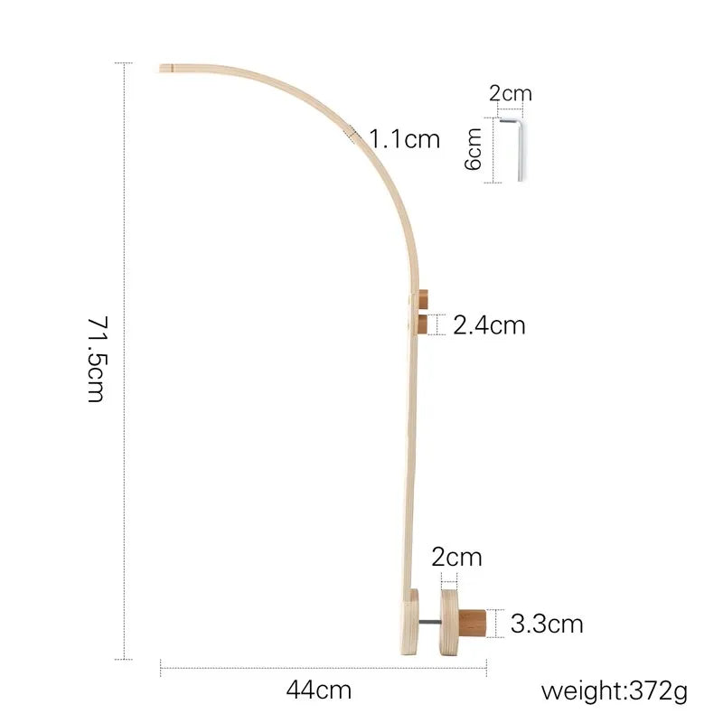 Mobile Wooden Bell Baby Toys 0-12 Months Rattle Toys Bed Newborn Crib mobile With Music Box Bed Bell Hanging Toys Crib Bracket Purest Peak