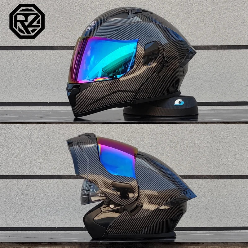 ORZ Personalised Motorcycle Full Face Helmet Men Women Fashion Dual Lens Helmets Motocross Racing Modular Flip Up Casco Moto Quick Pick Grocers