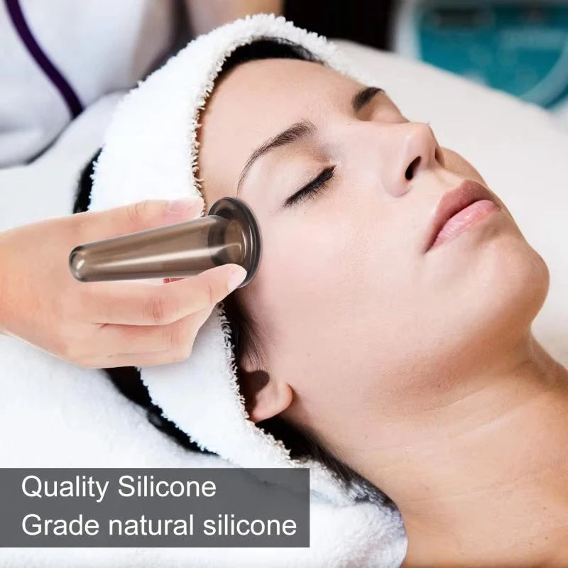 Silicone Vacuum Cupping Massage Jars Anti Cellulite Massage Facial Suction Cups Face Neck Lift Skin Scraping Guasha Anti Wrinkle Quick Pick Grocers