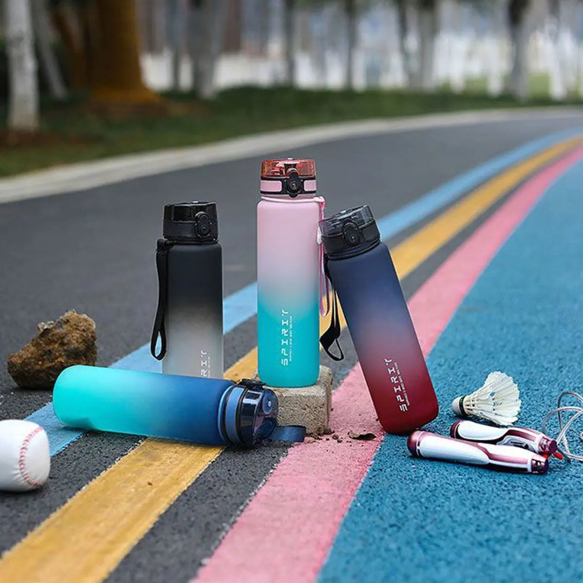 Gradient Water Bottle - 1000ml/600ml/750ml Capacity Outdoor Camping Gym Suitable Holiday Gift Birthday Quick Pick Grocers