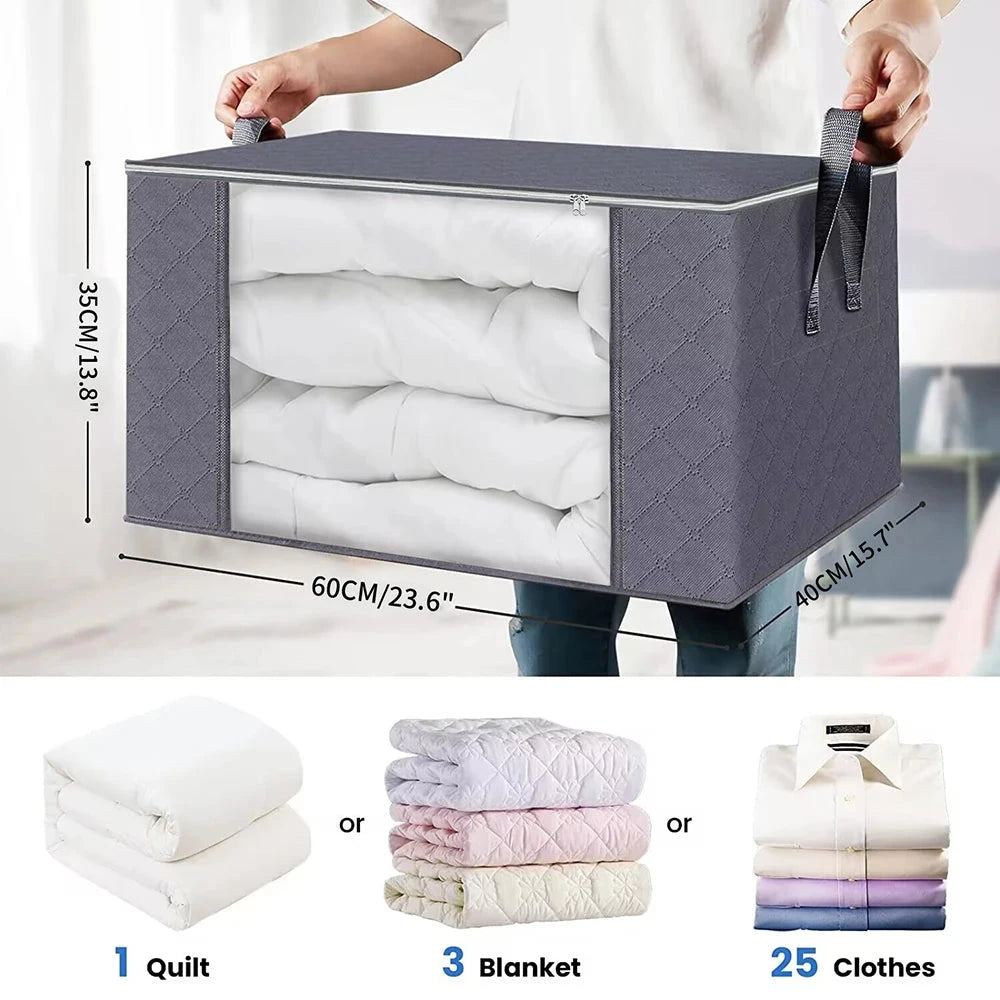 Large Capacity Clothes Storage Bag Foldable Blanket Storage Containers for Organizing Bedroom Closet Econic Blanks