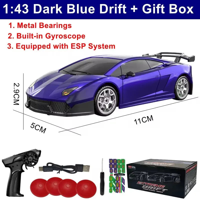 1/64 2.4G High speed Drift Rc Car 4WD Remote Control Car Four Wheel Drive Radio Controlled Mini RTR Racing Model Boy Toy Gift Econic Blanks