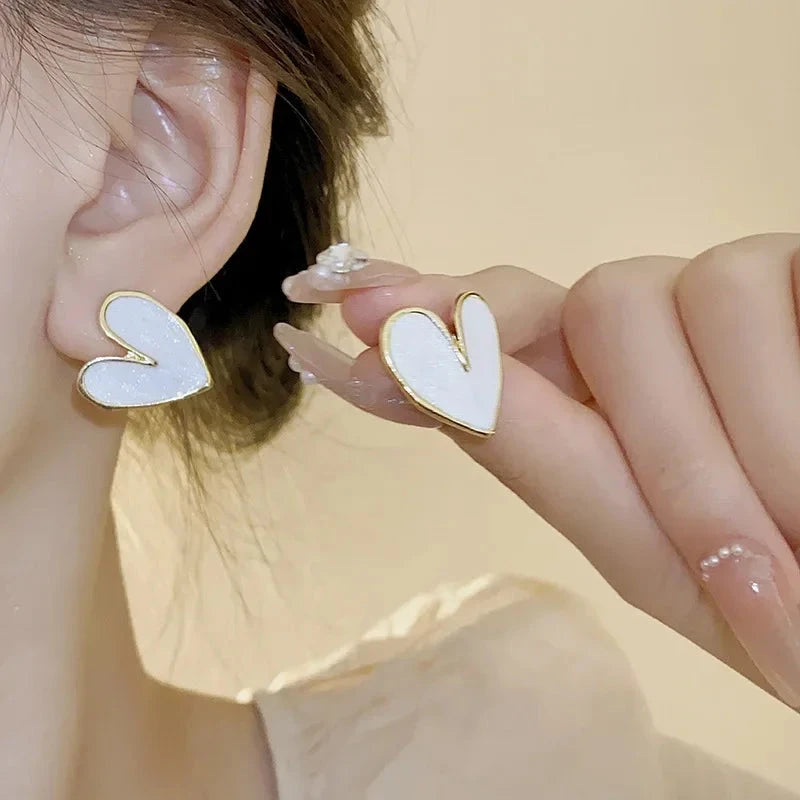 New Fashion love Heart Pearl Earrings for Women Sweet Elegant Temperament Drop Earring Trend Jewelry Accessories Econic Blanks