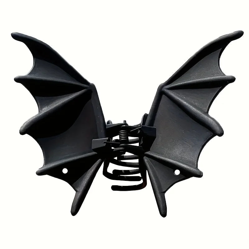 Gothic Bat Hair Clip Halloween Matte Black Gothic Punk-Style Animal Print Hairpin for Women, Elegant Party Hair Accessory Quick Pick Grocers