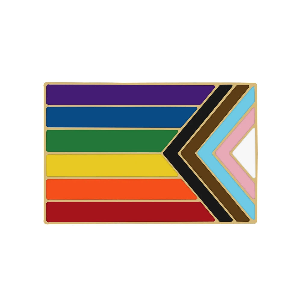 Asexual Gay Lesbian Enamel Brooches LGBT Pride Non-binary Trans Backpack Badge Rainbow Rectangle Lapel Pin Jewelry Friends Gifts Quick Pick Grocers