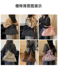 Brand Women's Shoulder Bag Y2k Fashion Sweet Polka Dot Handbag Korean Casual Versatile Leopard Print Brown Frosted Tote Bags Quick Pick Grocers