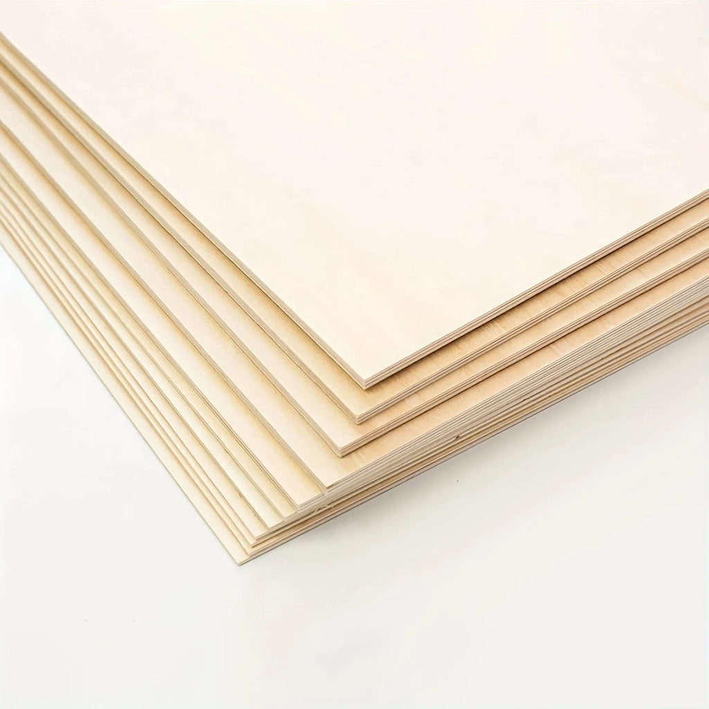 4Pcs/8pcs/15Pcs 6X4in/15X10cm Rectangle Unfinished Wood Sheets for Crafts House Aircraft Ship Boat Arts, DIY Wooden Econic Blanks